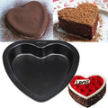 Black 7-Inch Heart-Shaped Non Stick Carbon Steel Cake Pan Y907
