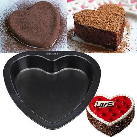 Black 7-Inch Heart-Shaped Non Stick Carbon Steel Cake Pan Y907