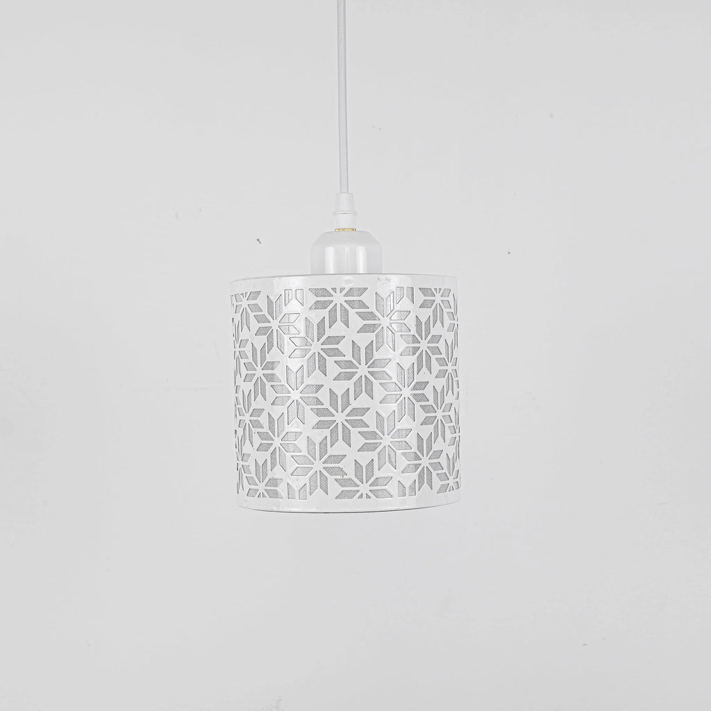 Rechargeable Battery Operated Pendant Light with Sleeve&Round Hook RGB Mode Adjustable Wire Length White Hollow Maple Leaf Shade Dimmable J886