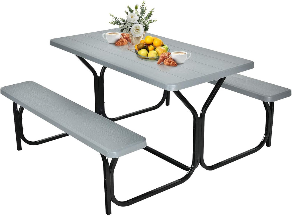 Black Picnic Table Bench Set I993