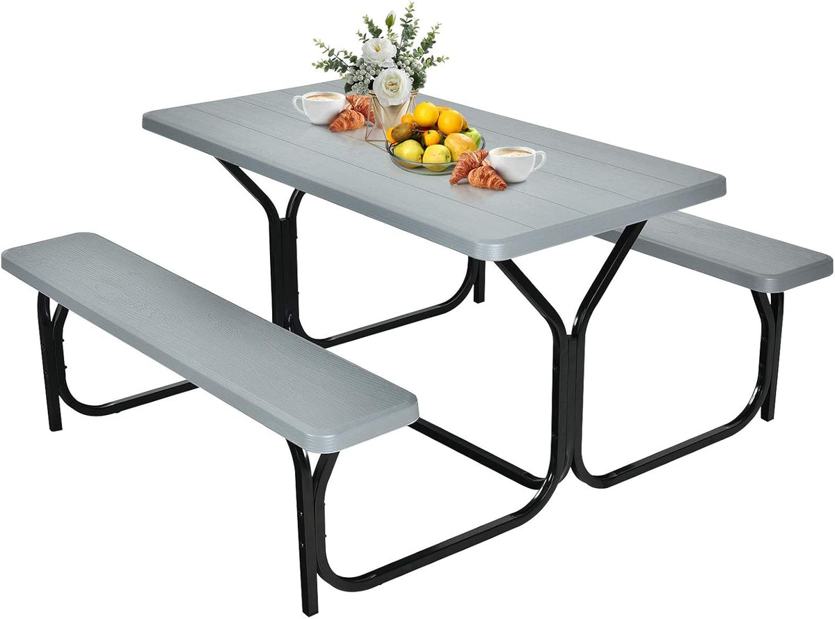 Black Picnic Table Bench Set I993