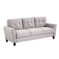 Light Grey Linen 3-Seat Sofa S855458