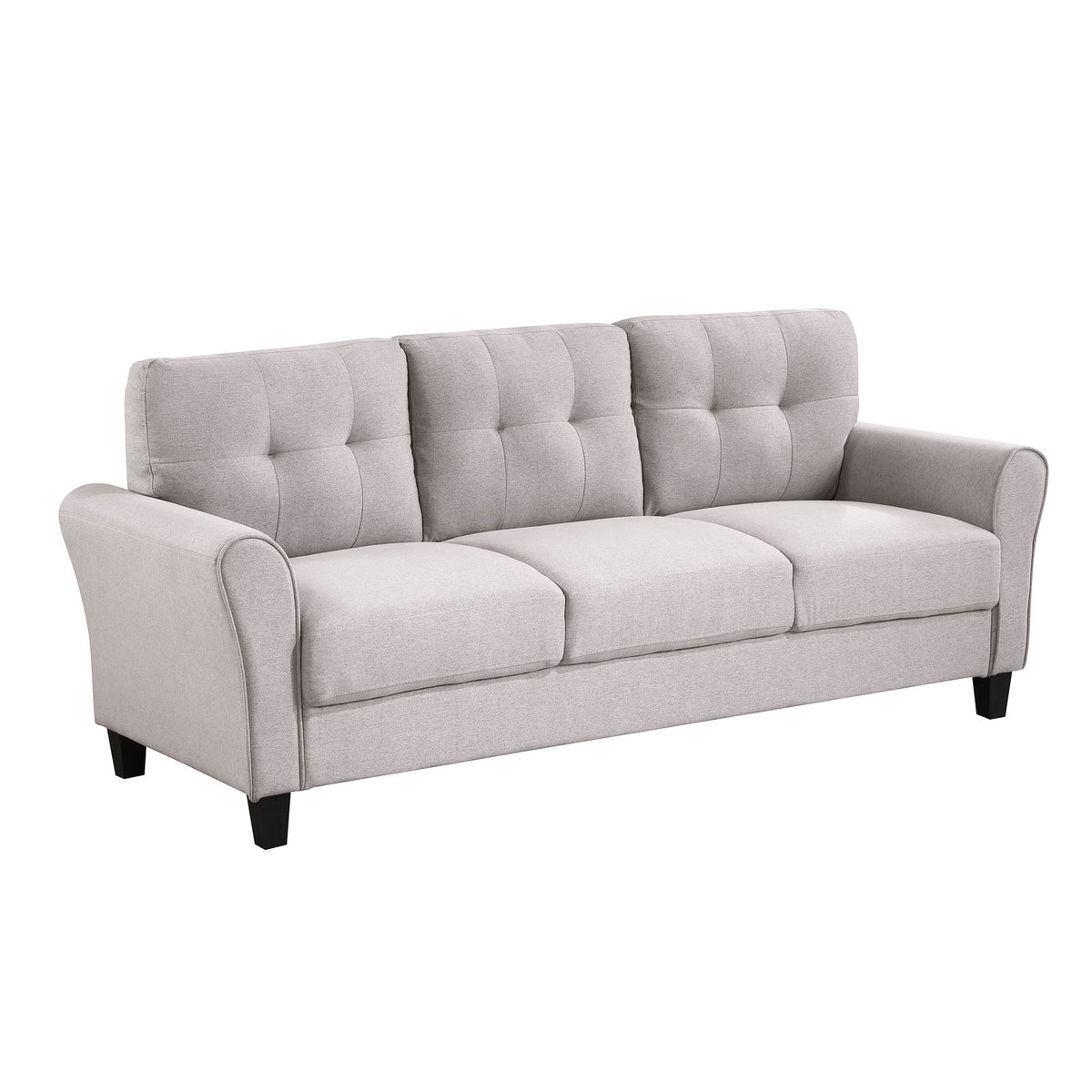Light Grey Linen 3-Seat Sofa S855458