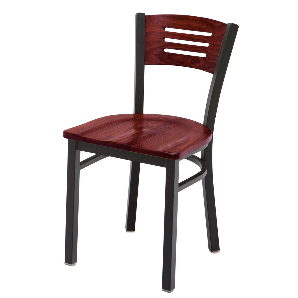 Walnut Metal Cafe Chair Y282760