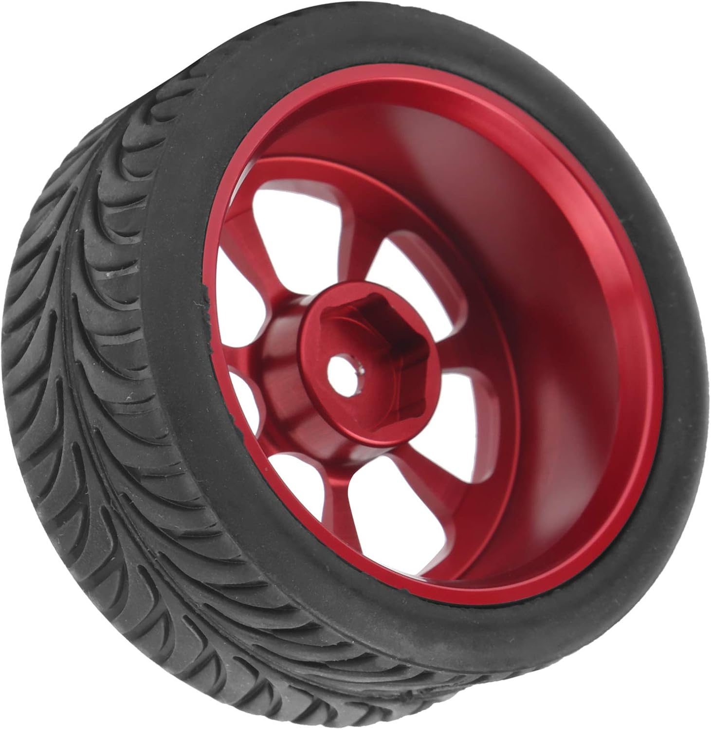 4Pcs Metal Wheel Rims Tires with Adapter for RC Car W4166