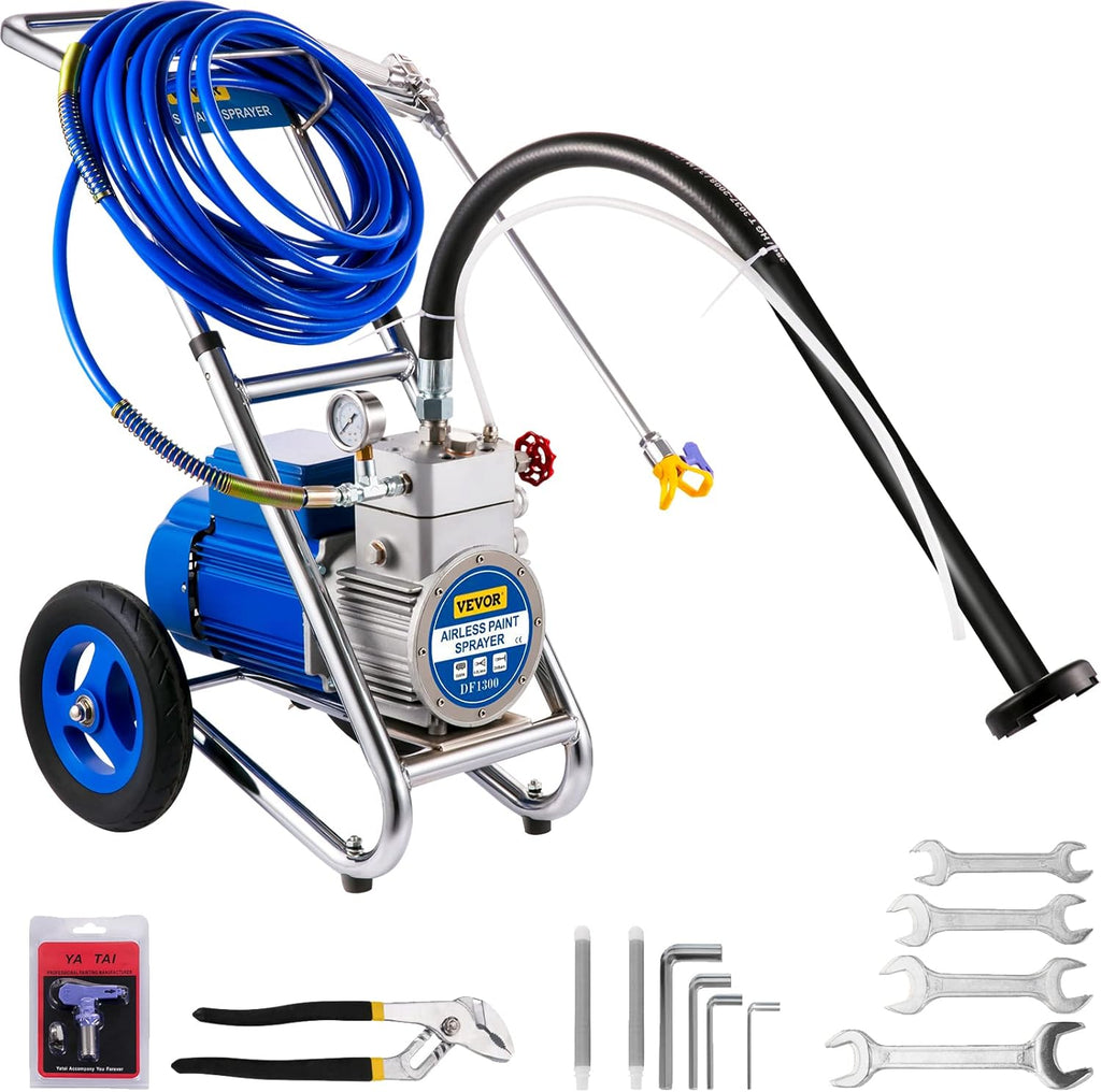 Airless Paint Sprayer, 1500W Cart, 1GPM 50FT Hose, 621 Tip, 6in Extension Bar J355