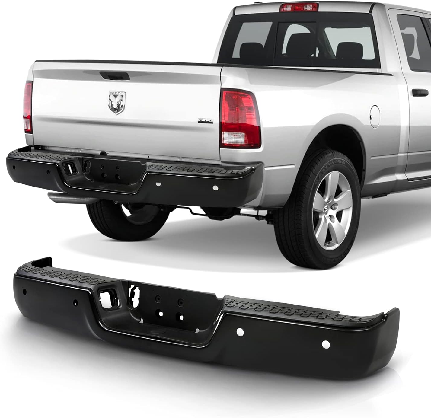 Chrome Rear Bumper Black Step Pad G232