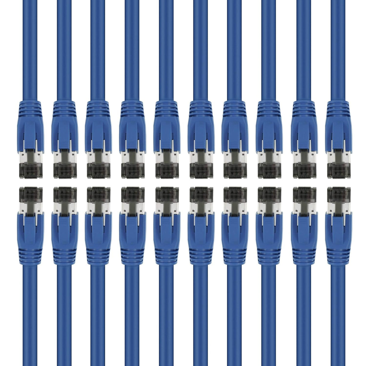 Cat8 Ethernet Cable S/FTP 5ft 10 Pack Blue 24AWG Patch Cable J9669