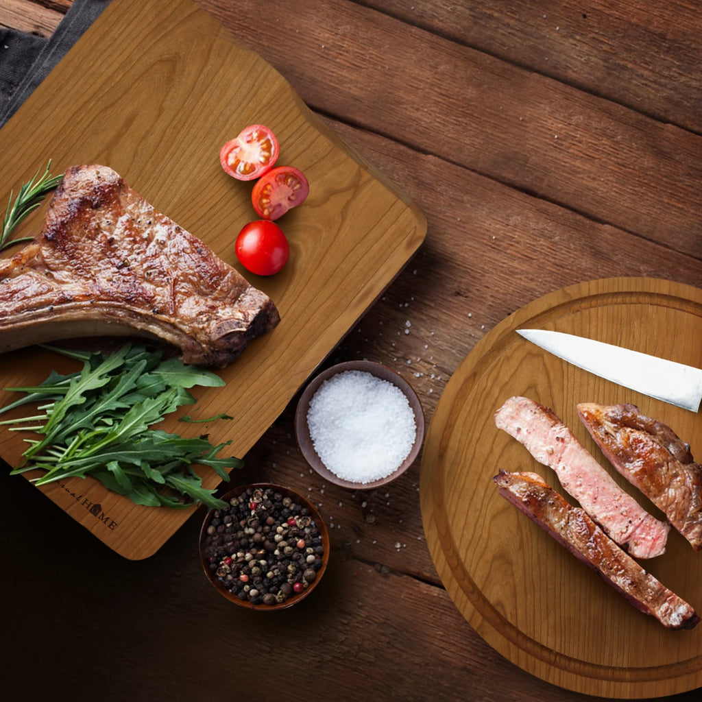 Cherry Round Cutting Board with Juice Drip Groove U328241