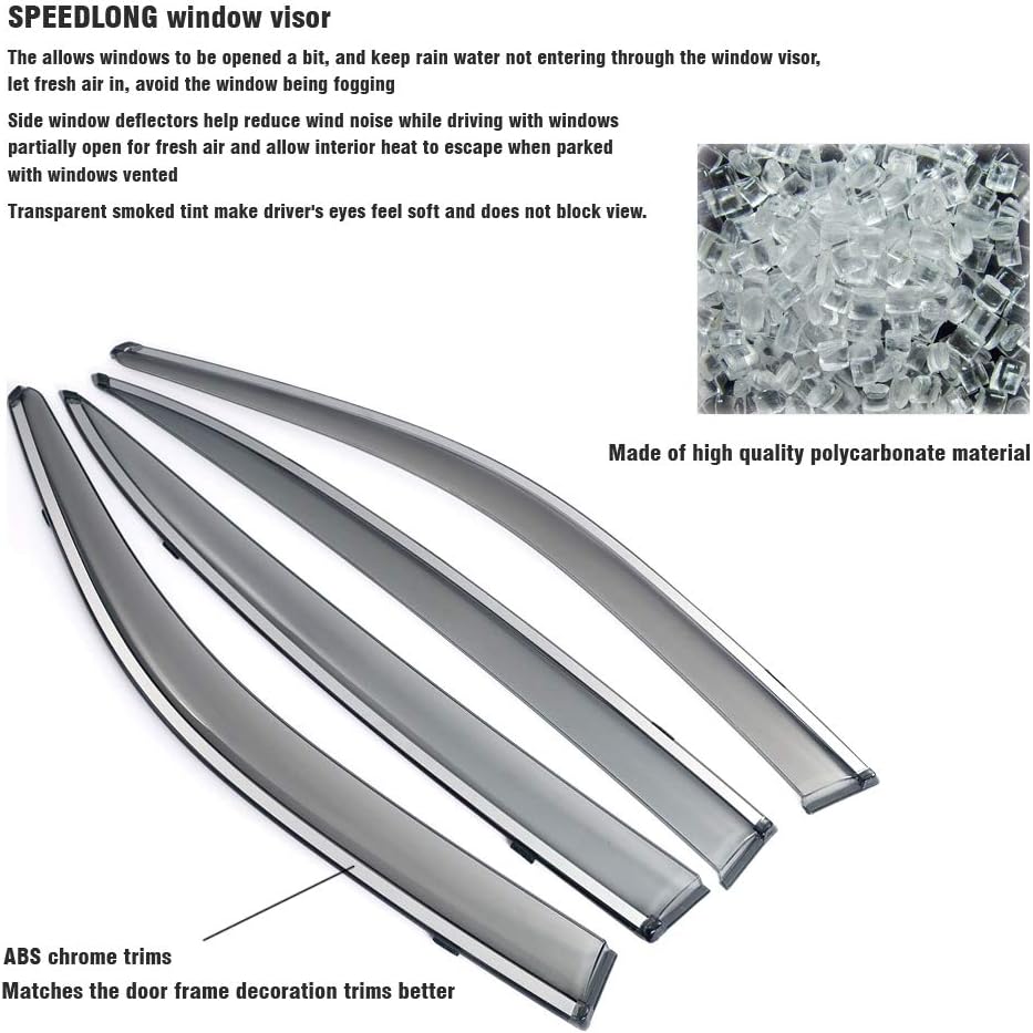 Car Window Visor Vent Shade Deflector Sun/Rain Guards X629610
