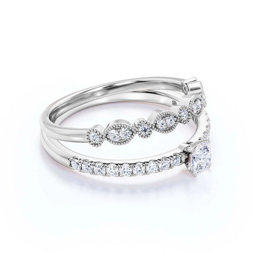 1.25 Carat Round Cut Moissanite Engagement Ring in 925 Sterling Silver With 18k White Gold Plating T40180