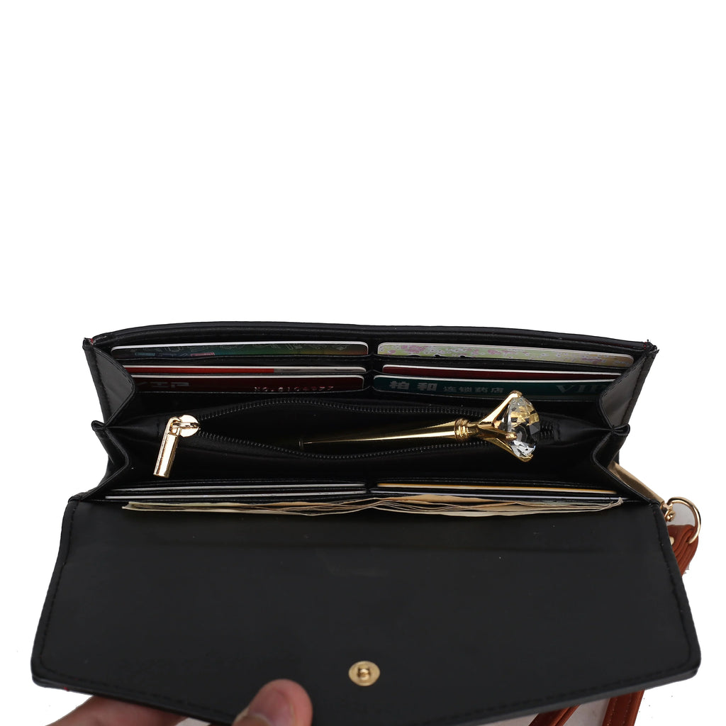 Navy Faux Leather Tote Bag and Wallet Set, 2-Piece M771