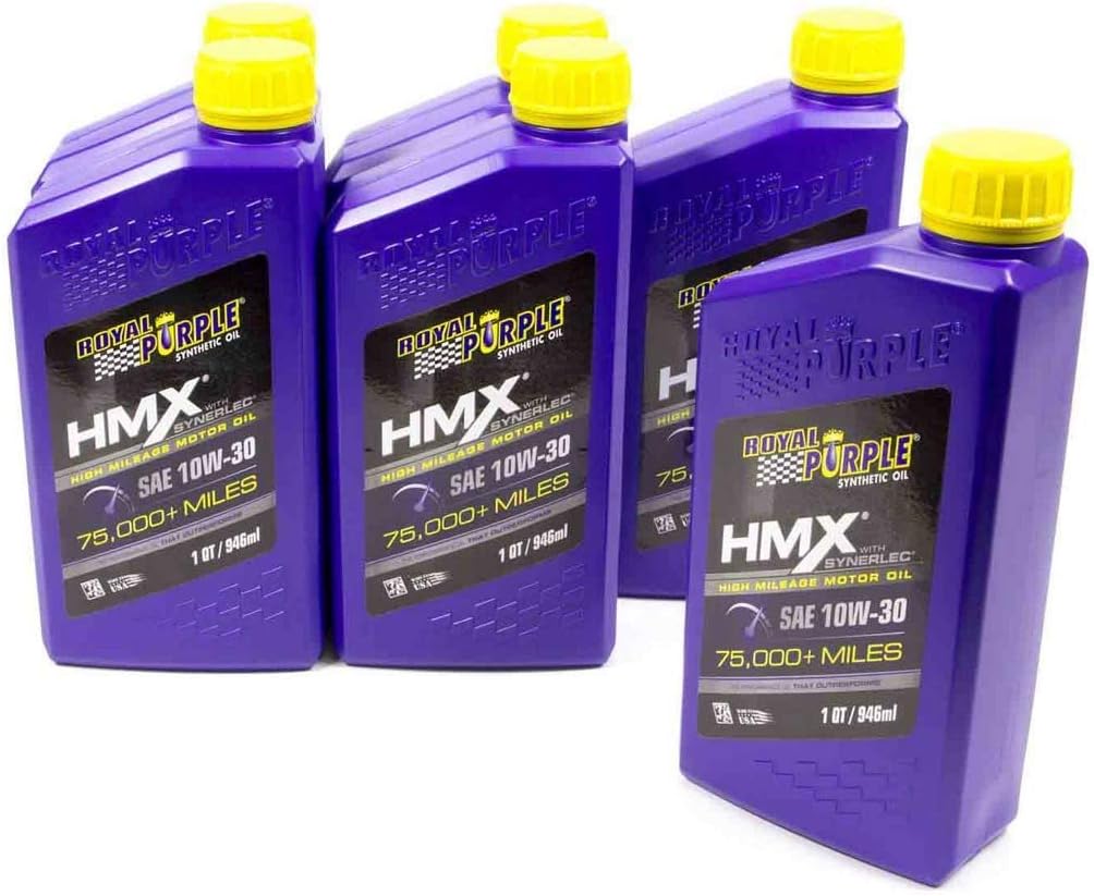 Royal Purple High-Mileage Synthetic Motor Oil - 1 Quart, Case of 6, Pack of 2 I11647