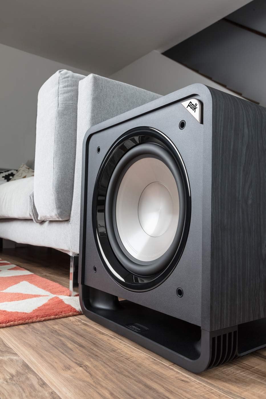Powered Subwoofer with 12” Woofer, 400W Amp, Washed Black Walnut T44490