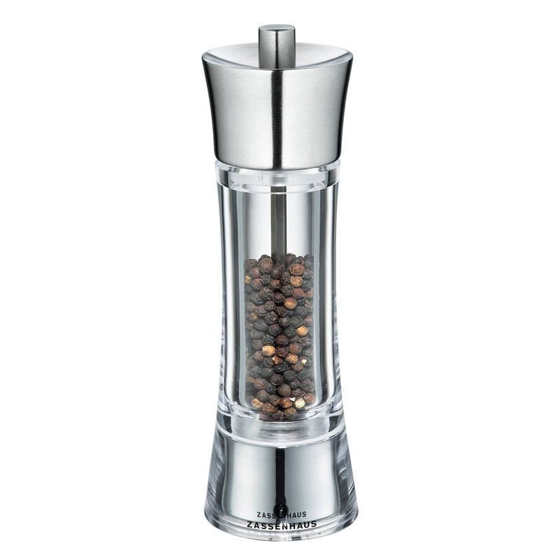 18 cm Acrylic Stainless Steel Pepper Mill Z320