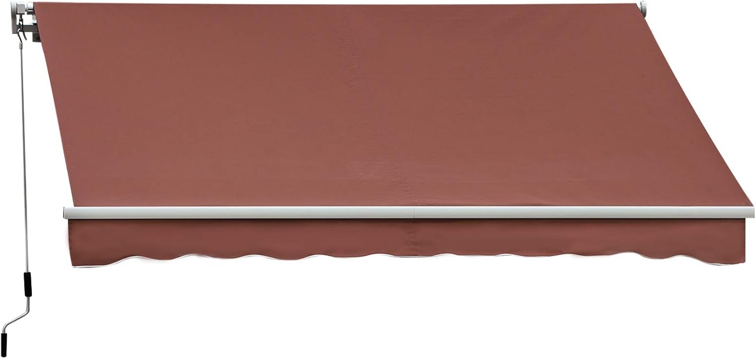 Wine Red Manual Retractable Awning E584222