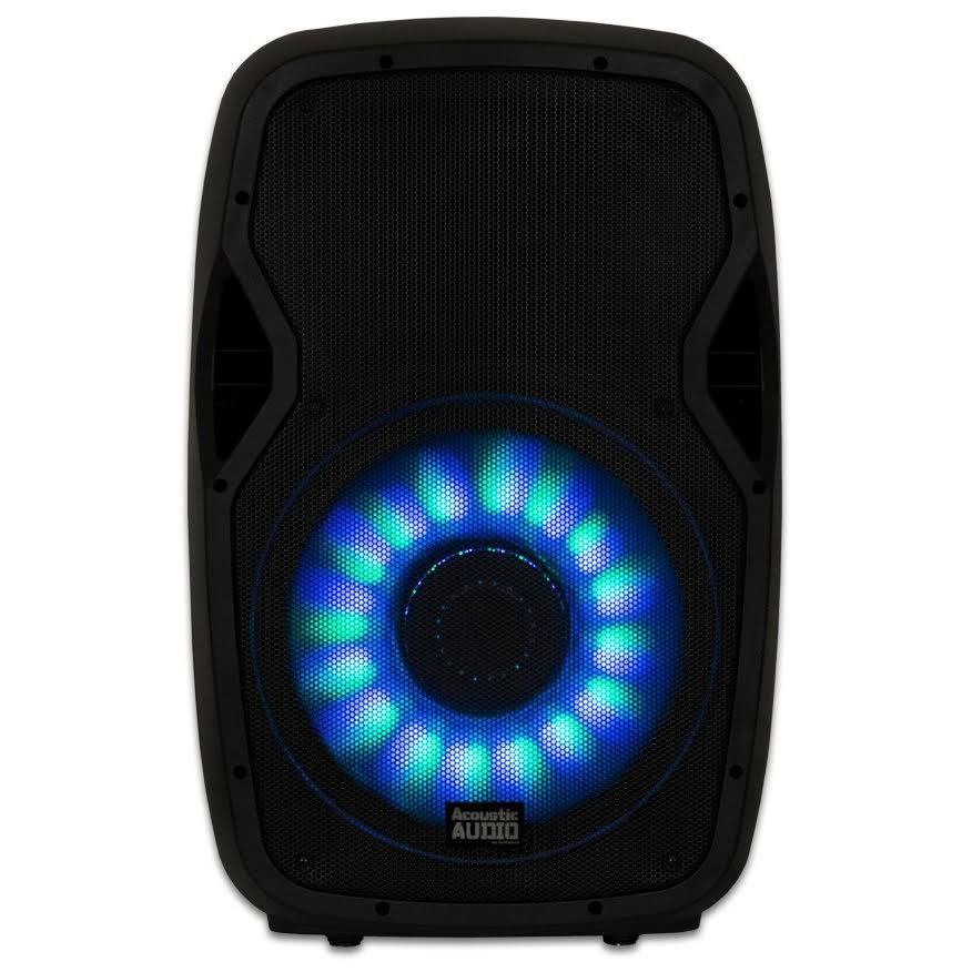 Powered 15x22 Bluetooth LED Speakers with Mics and Stands G3427