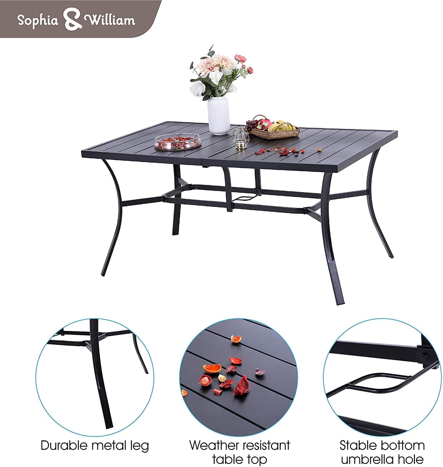 7 Piece Aluminium Patio Dining Set with Stackable Chairs M62271