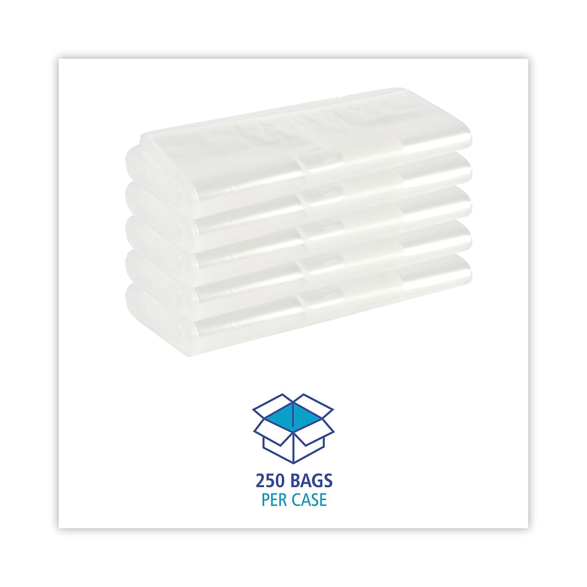 Reclosable Food Storage Bags, 1 gal, Clear, 250/Box Q192