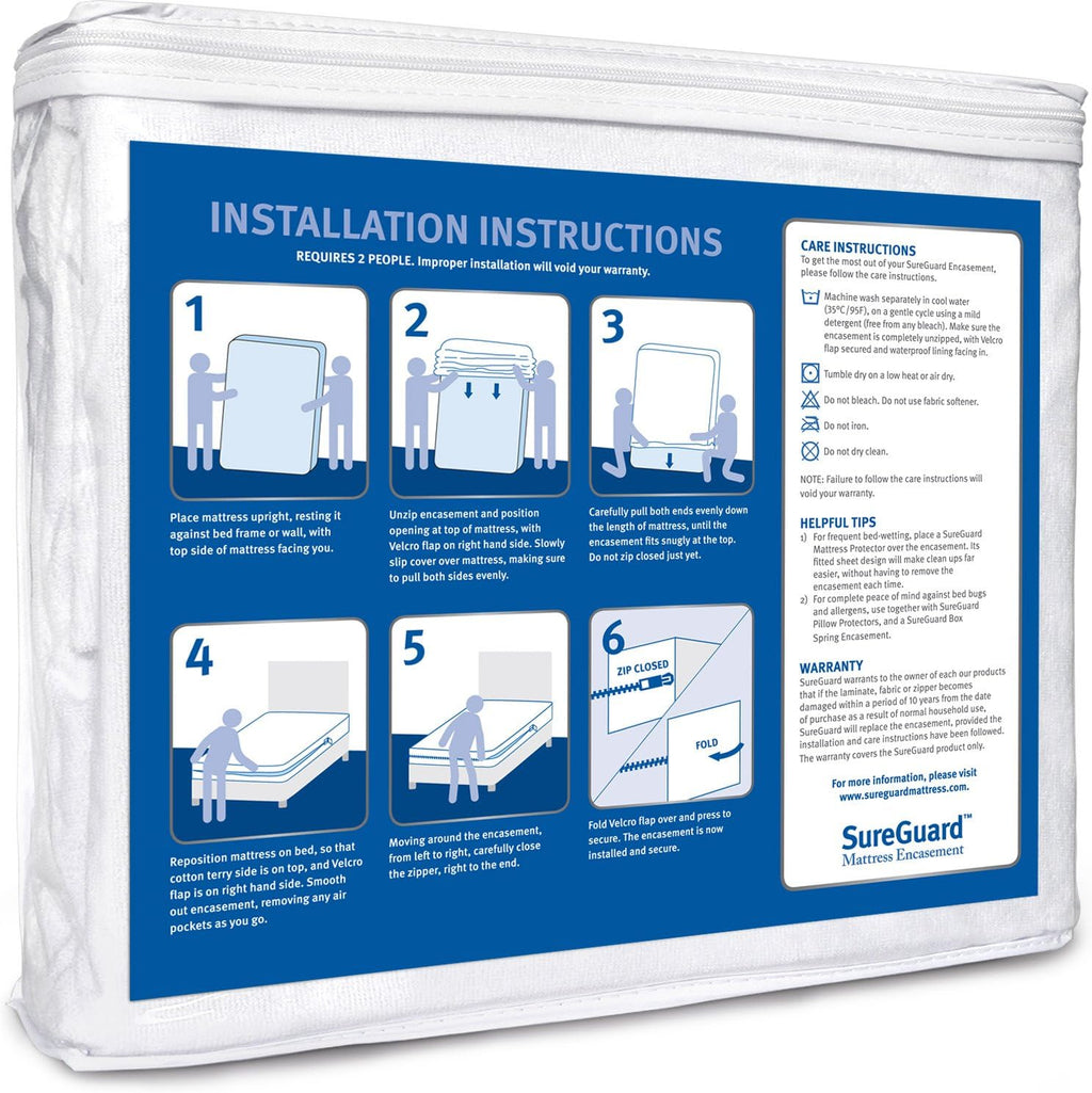 Cal King Mattress Encasement - 100% Waterproof, Bed Bug Proof - Zippered Six-Sided Cover I177540