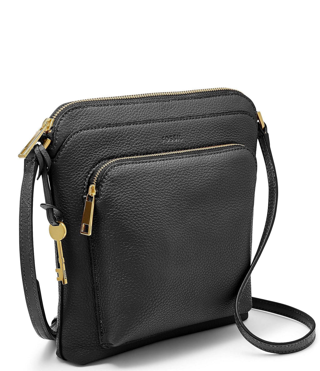 Black Leather Crossbody F4419