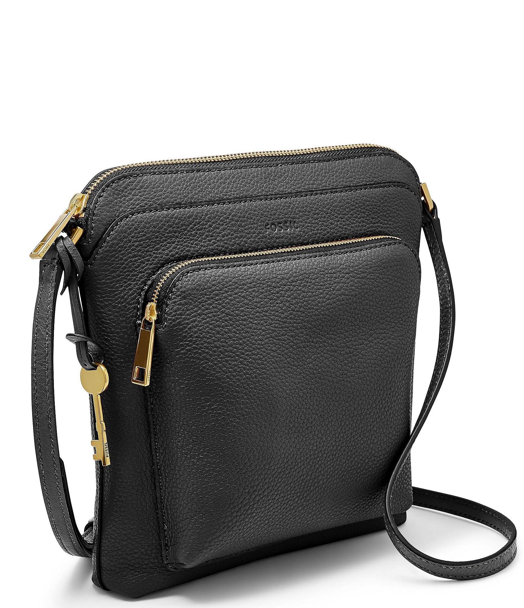 Black Leather Crossbody F4419