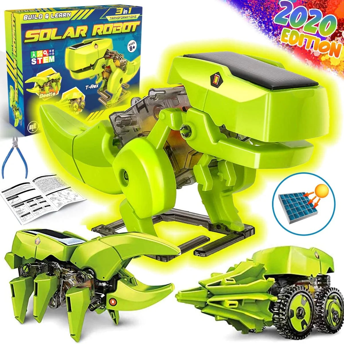 STEM Robot Building Science Kit 3 in 1 Solar Dinosaur Robot E496