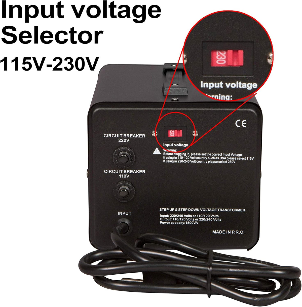 Voltage Converter and Transformer, 110-220 to 220-240 Volts, 3500 Watts E926