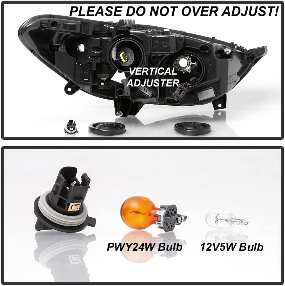 Black Housing Projector Headlights Headlamps Assembly H293