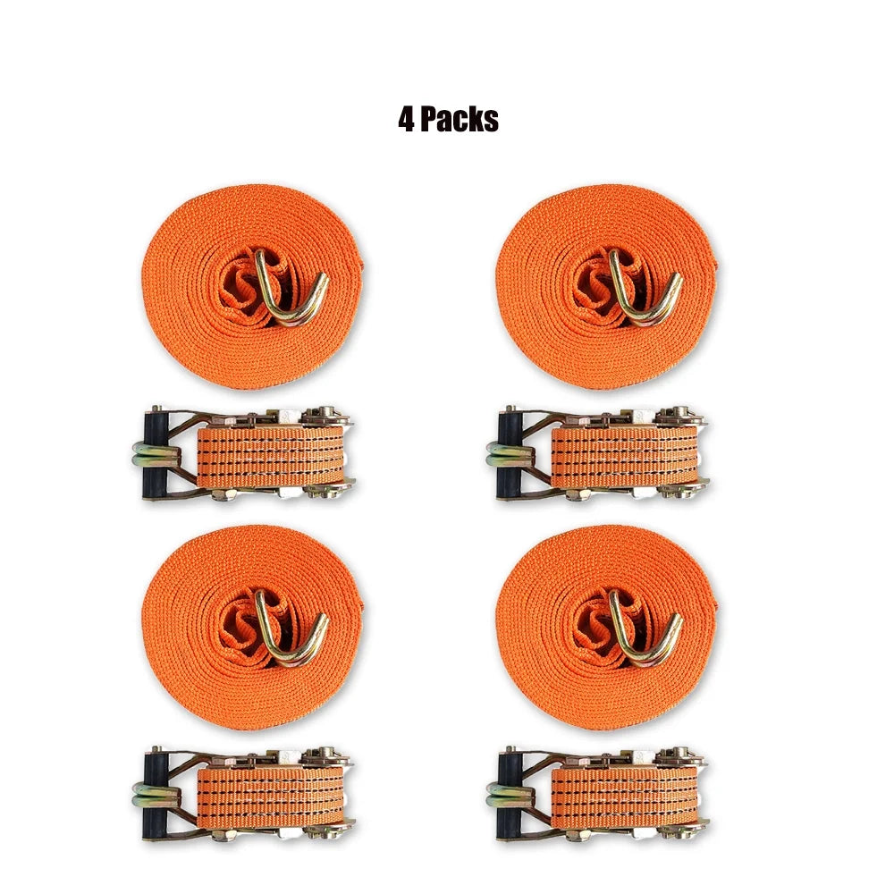 Heavy Duty Ratchet Straps with Double J-Hooks, 2 inch x 26.25 Feet, 11000 Lbs, 2 Packs O731