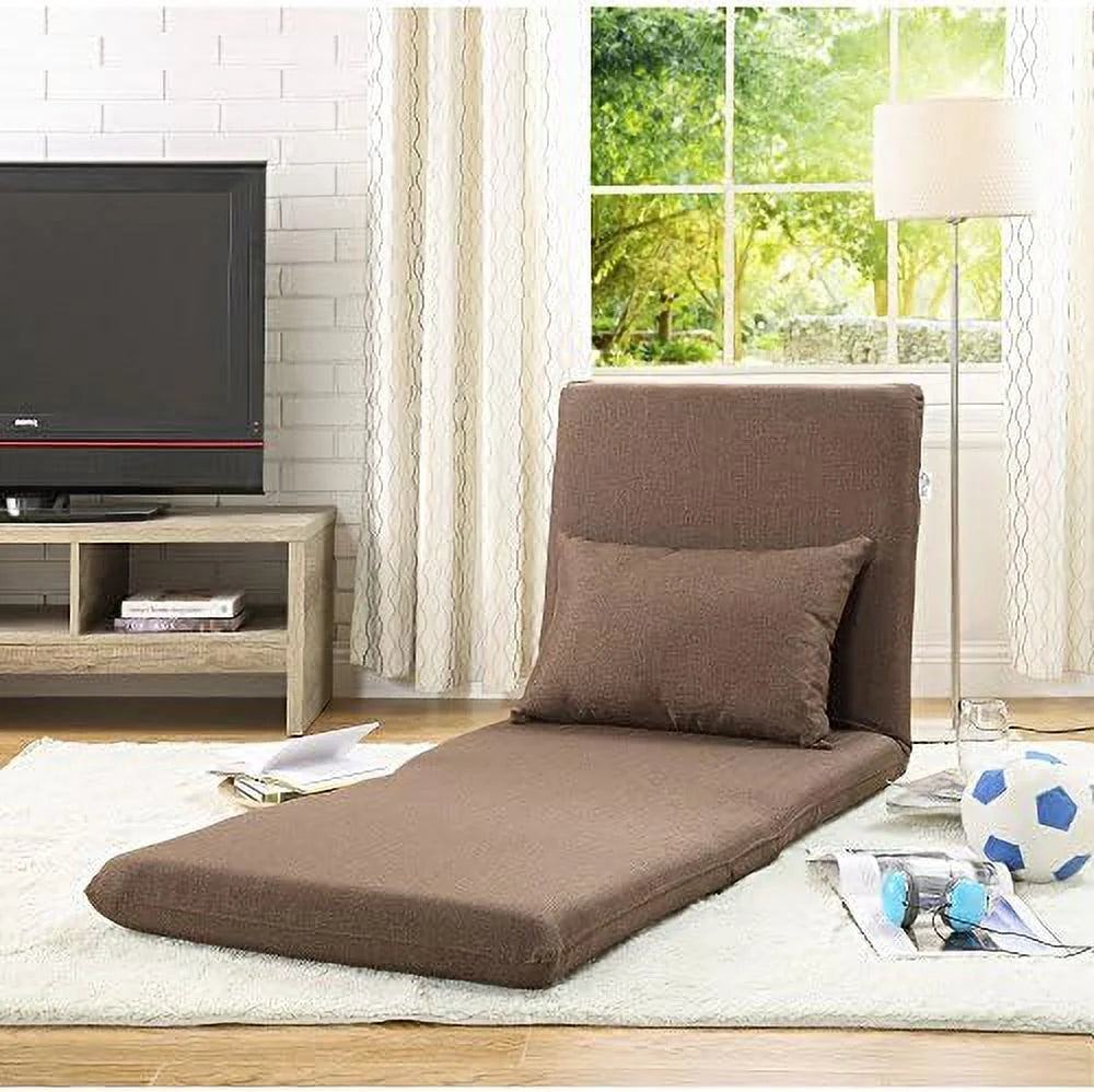 Linen Chair Beige 5-Position Adjustable Sofa T622