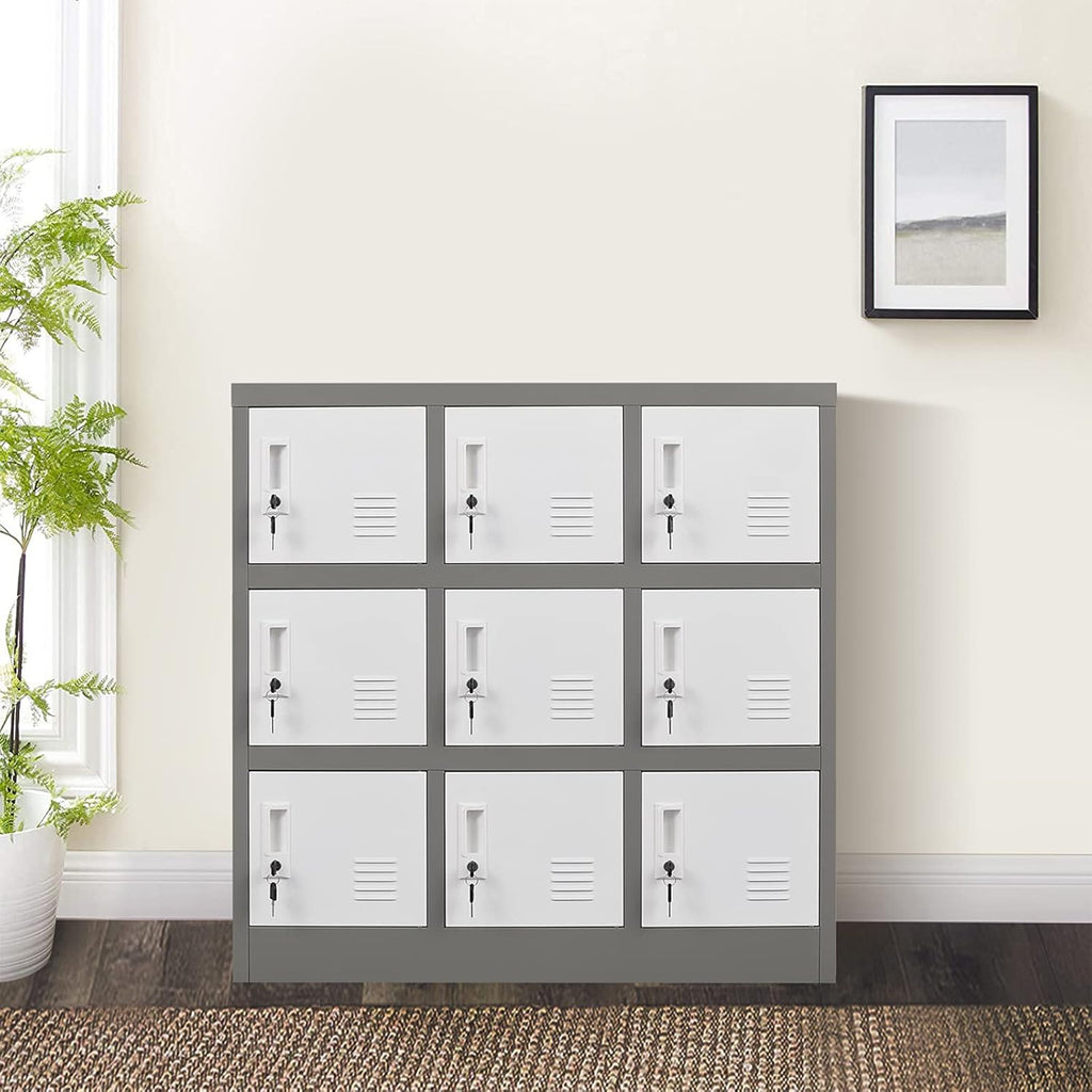 9 Door Metal Storage Locker with Lock M118