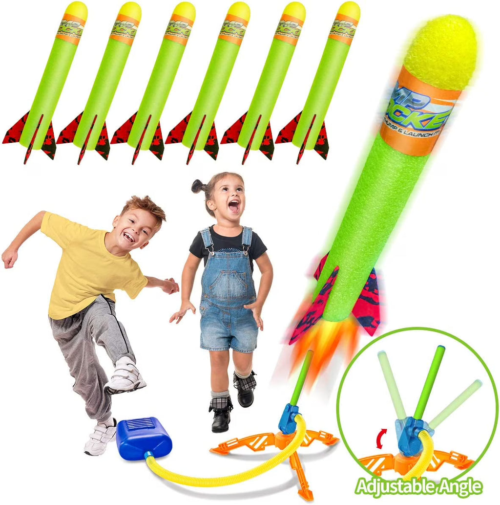 6 Foam Rockets Toy Air Rocket Launchers Glow in the Dark A15210