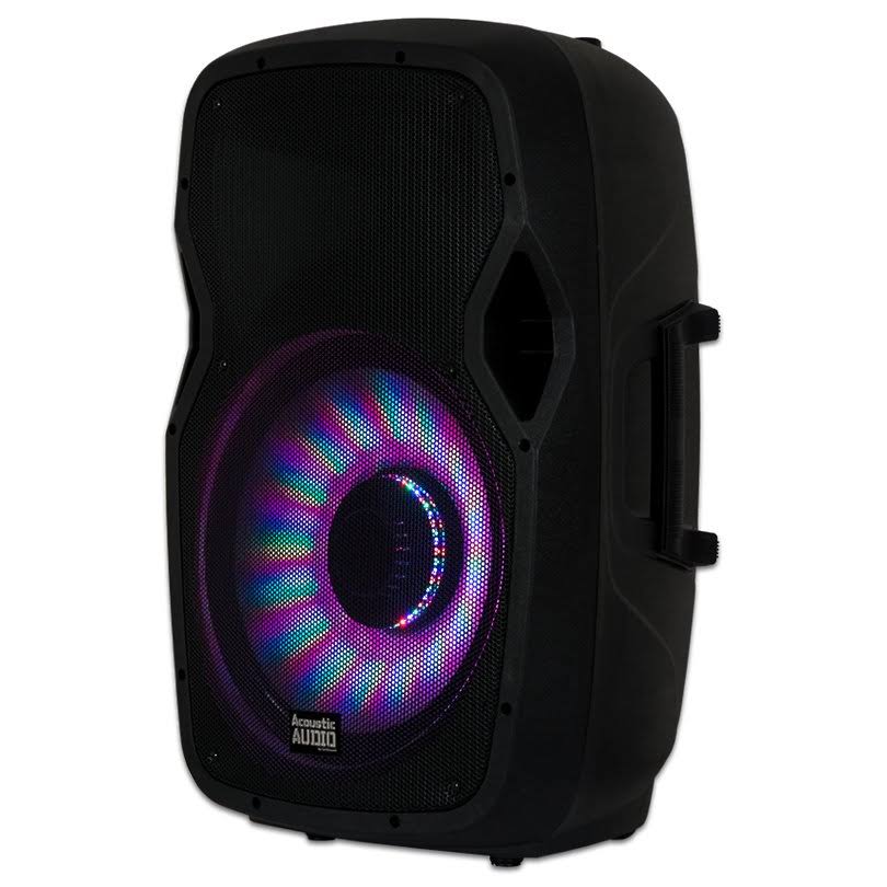 Powered 15x22 Bluetooth LED Speakers with Mics and Stands G3427