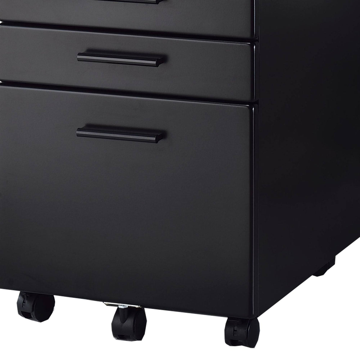 Black File Cabinet with Lock System and Caster Support U307