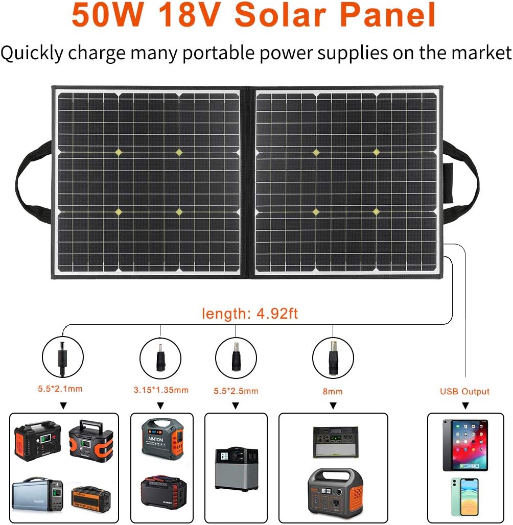 18V 18V Portable Foldable Solar Panel with USB DC Output L446505