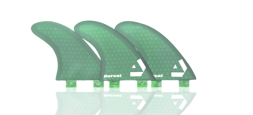 Hexcore Thruster Surfboard Fins Set of 3 Green S624