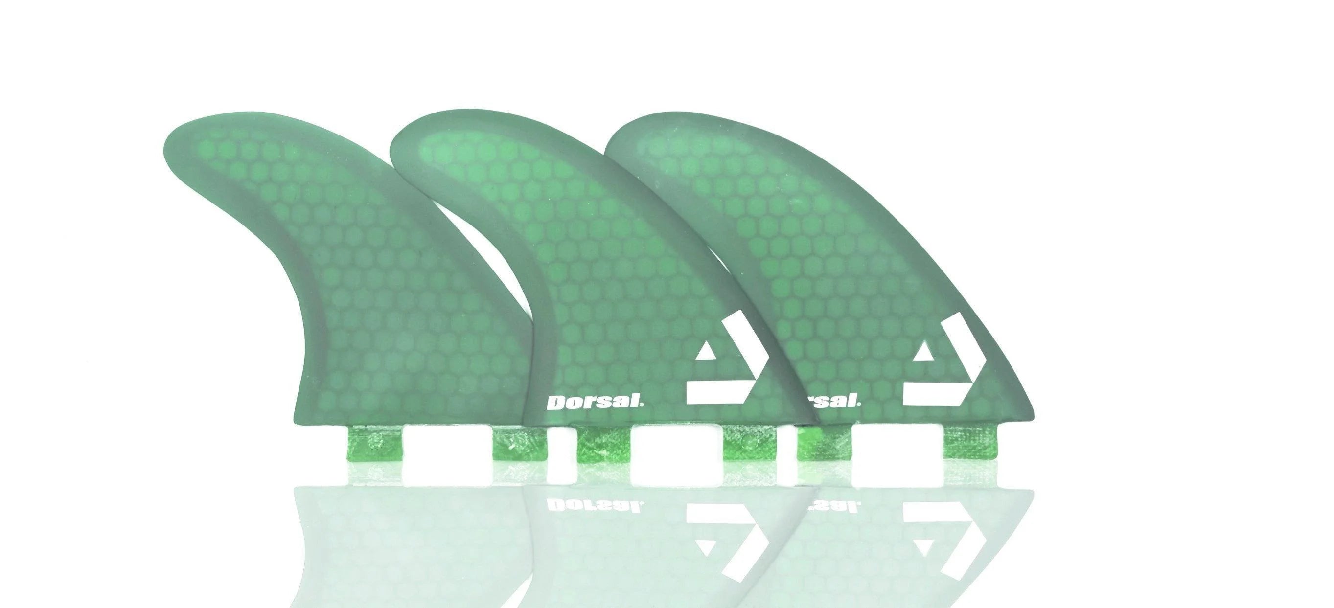 Hexcore Thruster Surfboard Fins Set of 3 Green S624