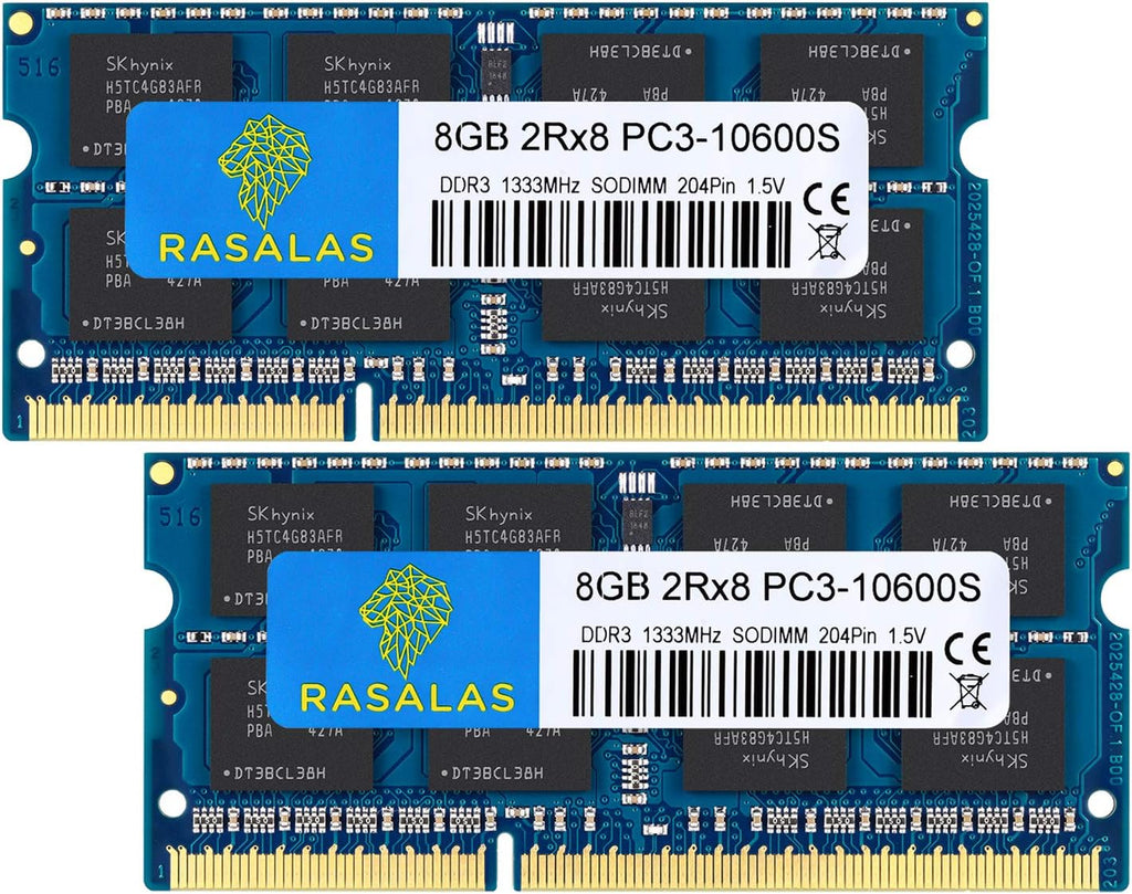 16GB Kit (2x8GB) DDR3 1333MHz SODIMM PC3-10600 CL9 204-Pin Non-ECC Unbuffered RAM O569439