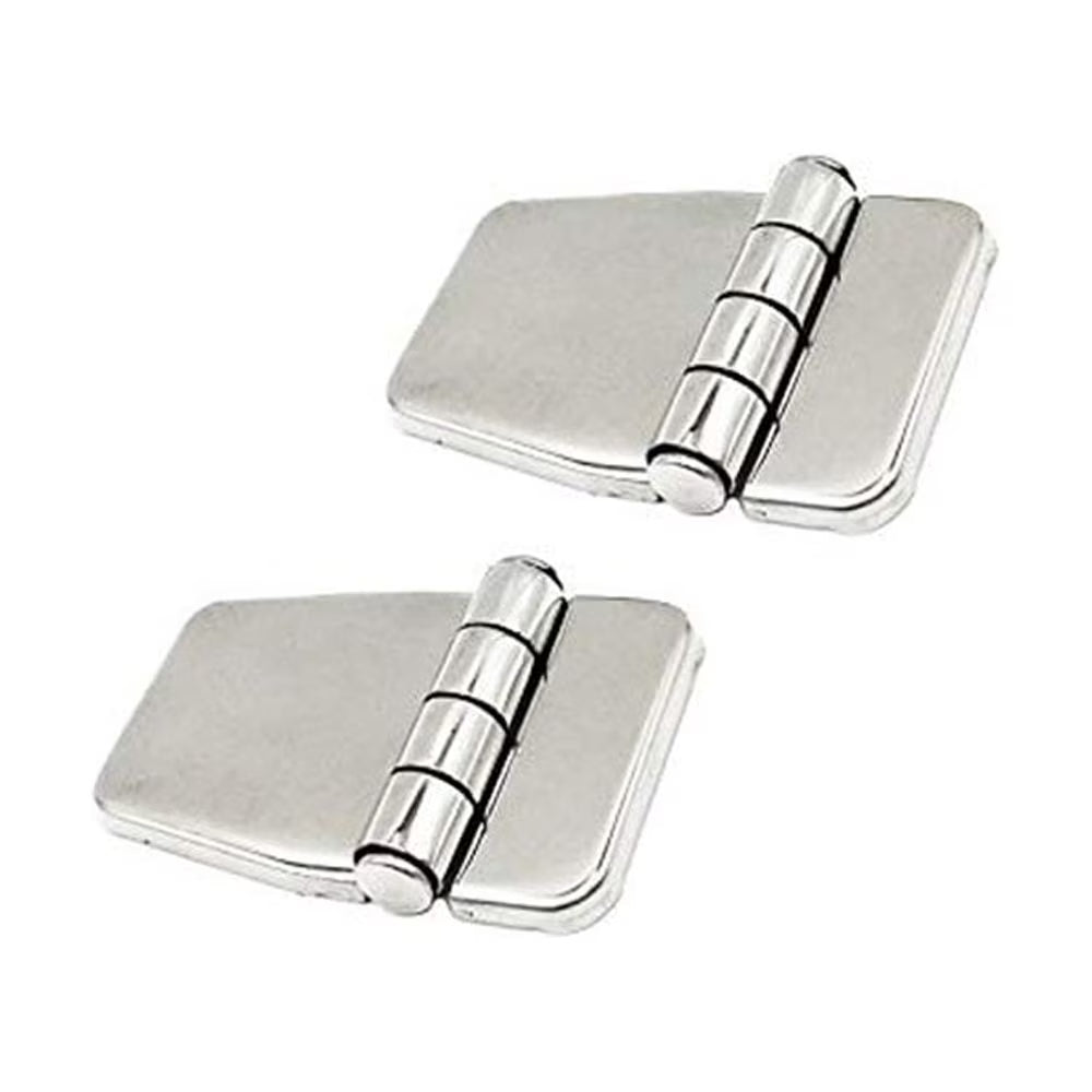 Pair of 316 Stainless Steel Short Sided Strap Hinges with Cover Caps T320806