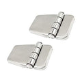 Pair of 316 Stainless Steel Short Sided Strap Hinges with Cover Caps T320806