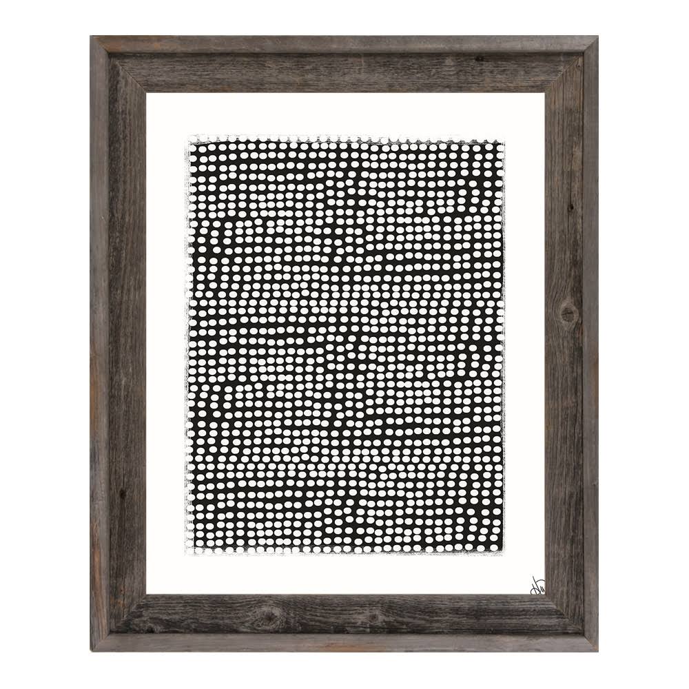 Black on White 20 x 24 Barnwood Framed Canvas H2323