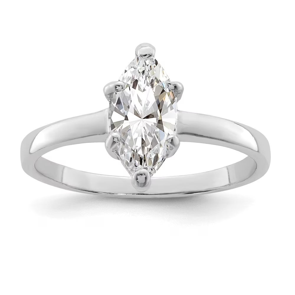 925 Sterling Silver Cubic Zirconia Engagement Ring Size 7 N274