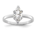 925 Sterling Silver Cubic Zirconia Engagement Ring Size 7 N274