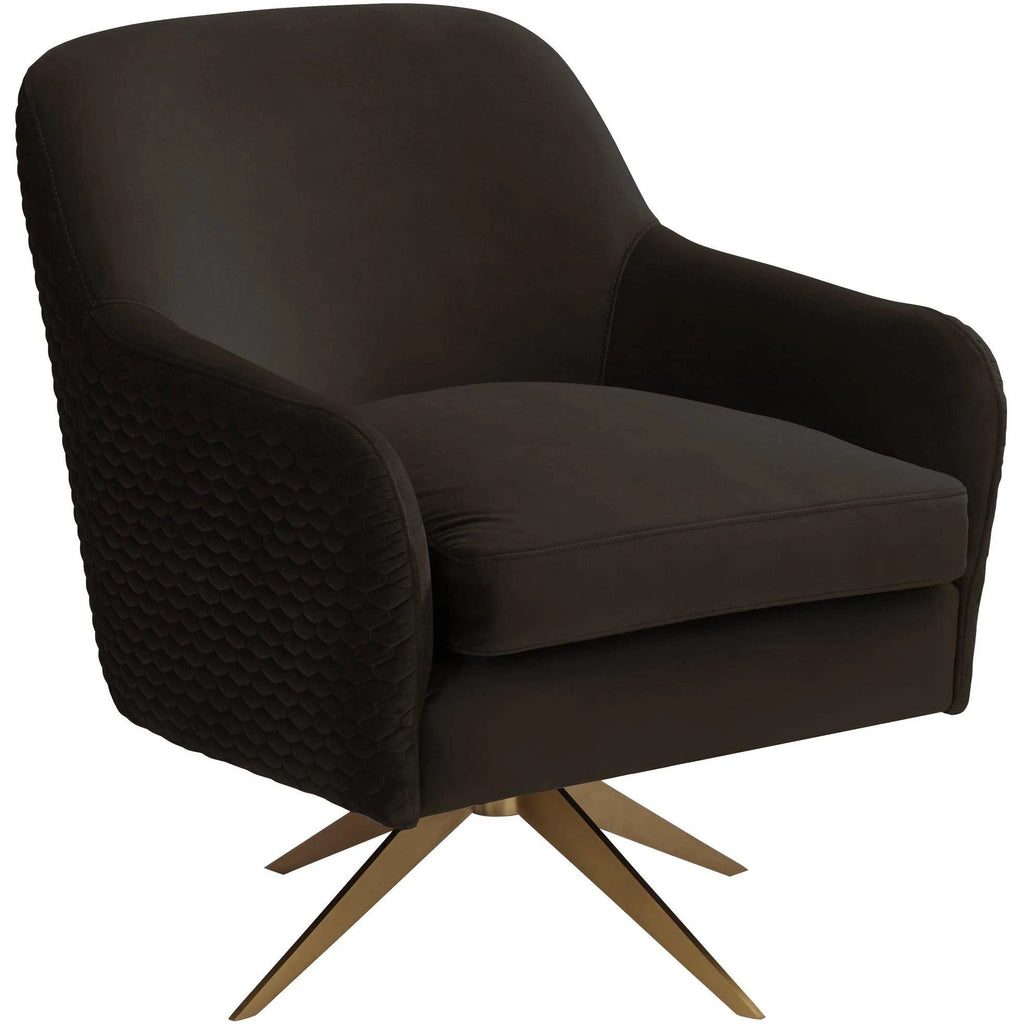 Espresso Velvet Swivel Chair D96475