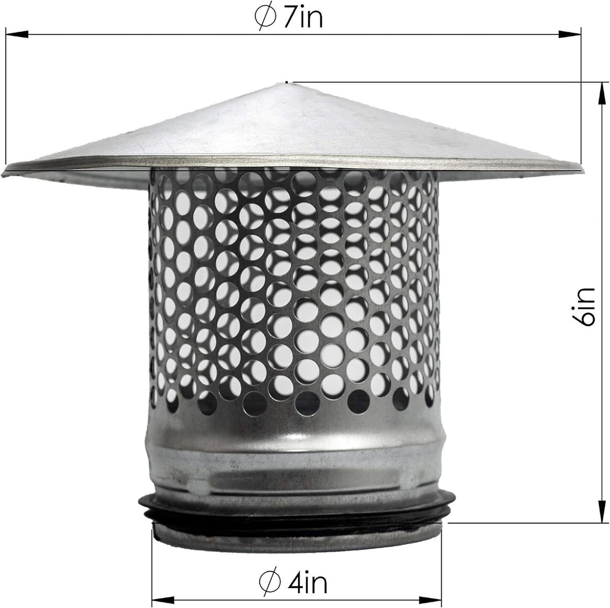 4 inch Round Galvanized Metal Roof Cap Vent Cover Pack of 2 V107
