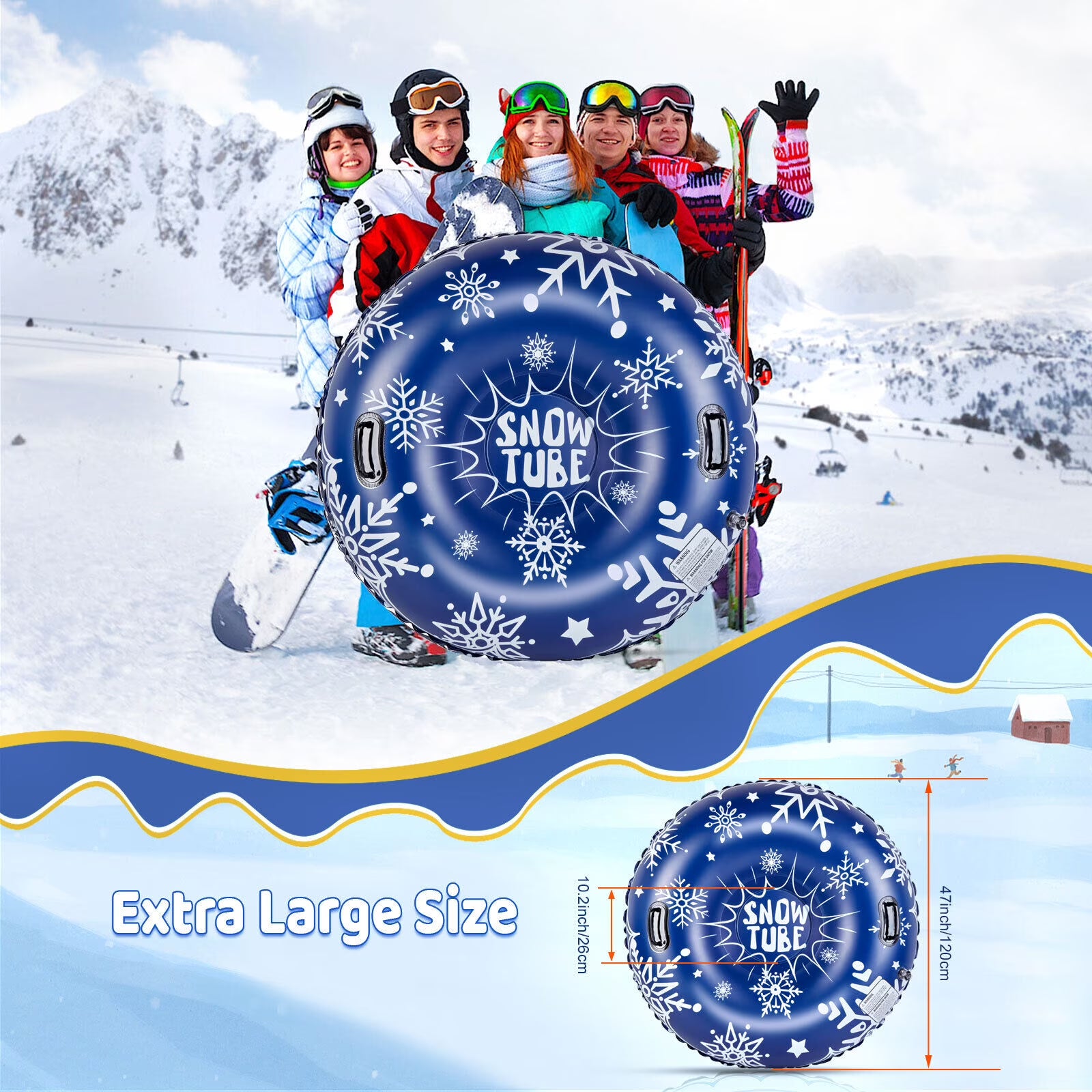 47-Inch Inflatable Snow Tube Sled M994308