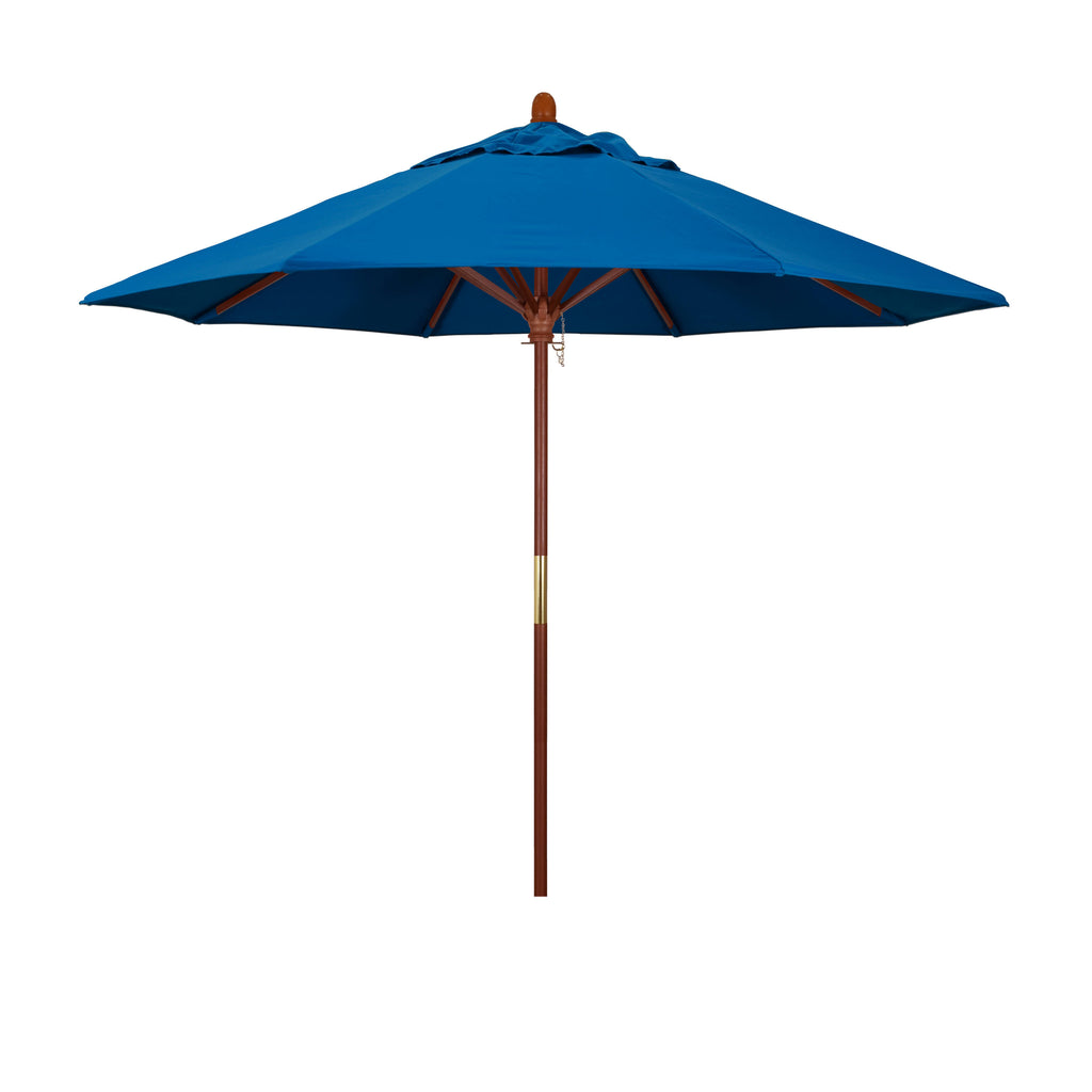 Pacifica Pacific Blue 9 Wood Market Umbrella N346
