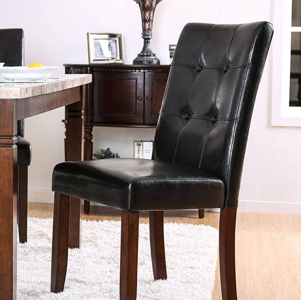 Brown Cherry & Black Side Chair, Set of 2 U9899
