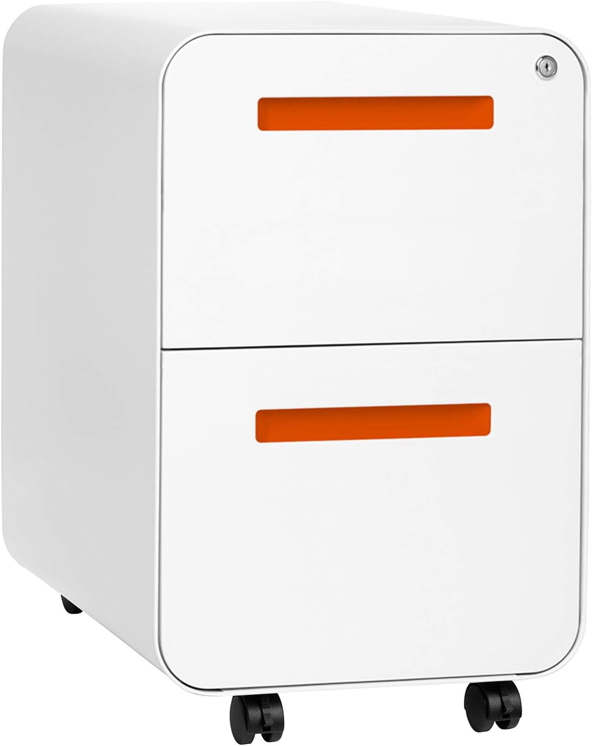 White/Red 2-Drawer Mobile File Cabinet Z270